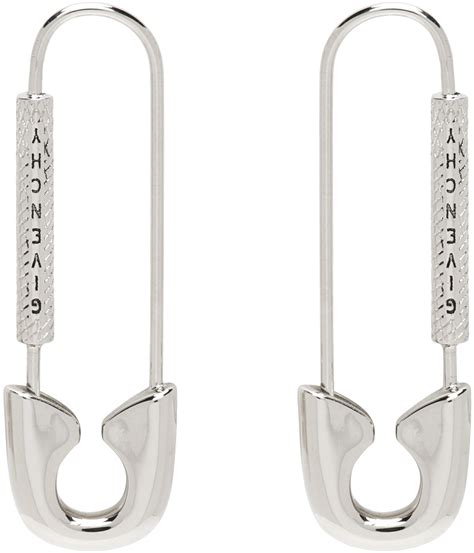 givenchy safety pin earrings|U Lock earrings in metal .